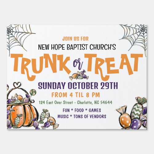 Trunk or Treat Yard Sign