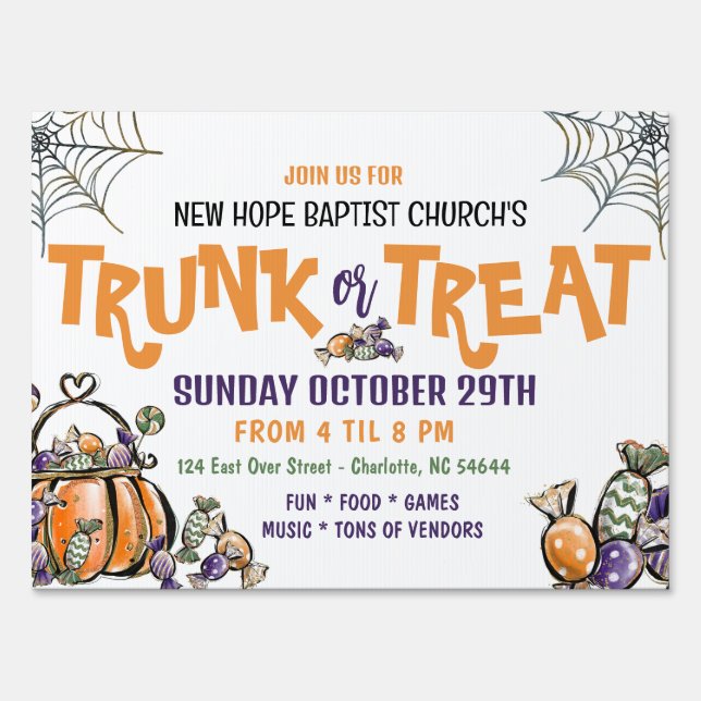 Trunk or Treat Yard Sign (Front)