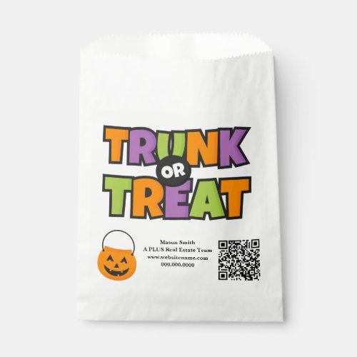 Trunk Treat QR Code Business Corporate Party Event Favor Bag