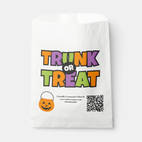 Trunk Treat QR Code Church Community Event Favor Bag