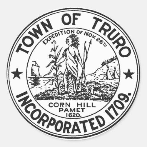 Truro Cape Cod Massachetts Town Seal Round Sticker