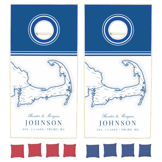 Truro Cape Cod Massachusetts Wedding  Cornhole Set (Set)