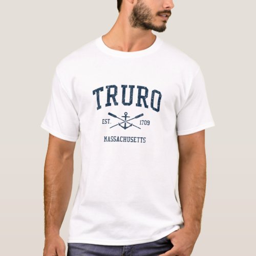 Truro MA Vintage Navy Crossed Oars T_Shirt
