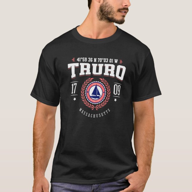 Truro Massachusetts Cape Cod MA Nautical Beach Sou T-Shirt (Front)