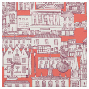 Truro toile claret red fabric