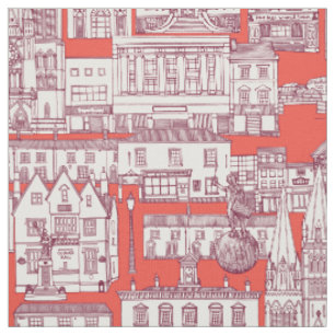 Truro toile claret red fabric