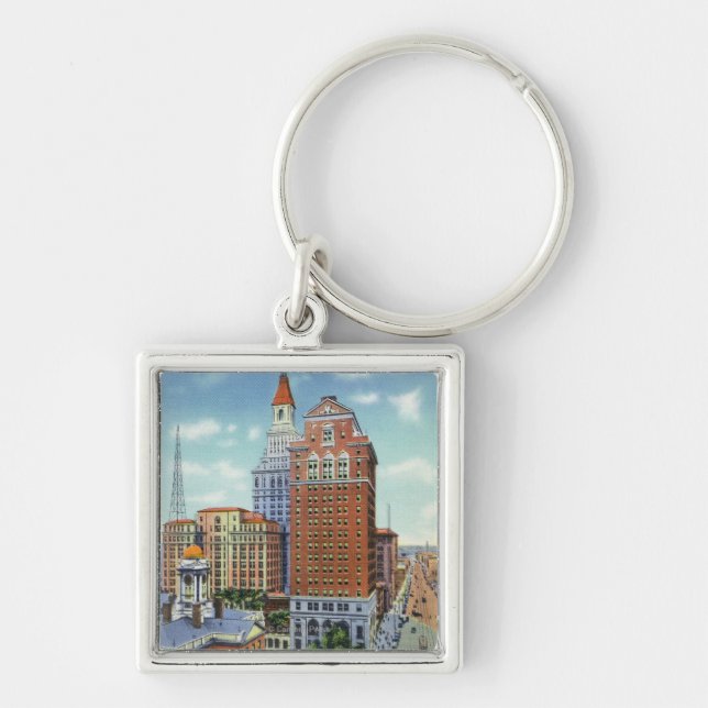 Trust Bldg and Travelers Tower View Keychain (Front)