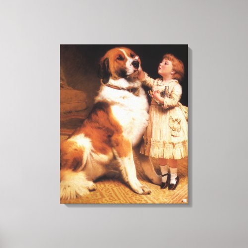Trust by Charles Burton Barber Saint Bernard Dog Canvas Print