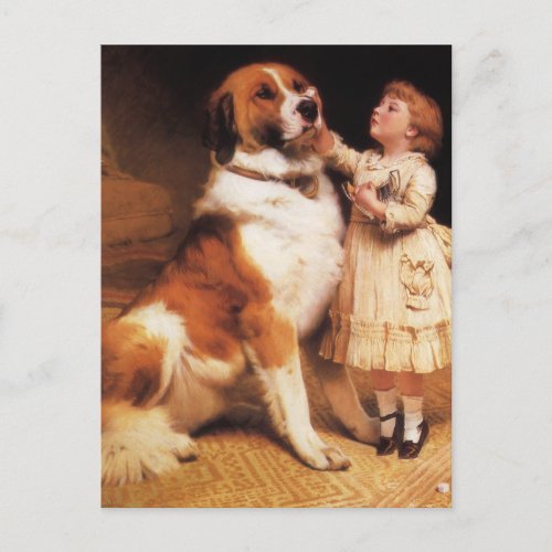 Trust by Charles Burton Barber Saint Bernard Dog Postcard