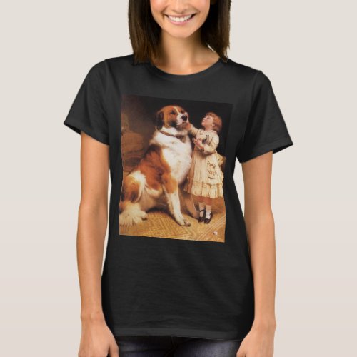 Trust by Charles Burton Barber Saint Bernard Dog T_Shirt