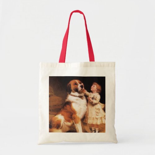 Trust by Charles Burton Barber Saint Bernard Dog Tote Bag