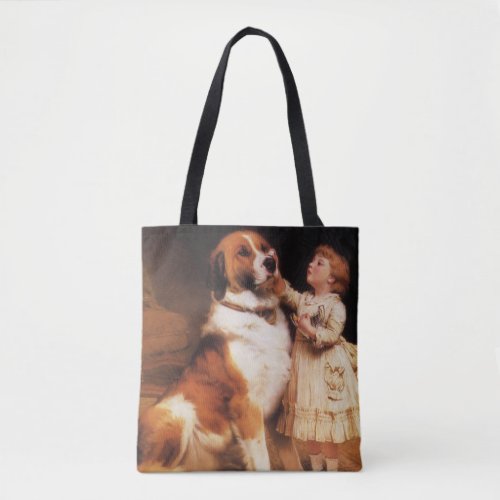 Trust by Charles Burton Barber Saint Bernard Dog Tote Bag