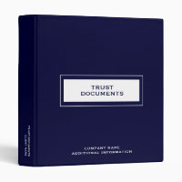 Trust Documents Binder Navy Blue