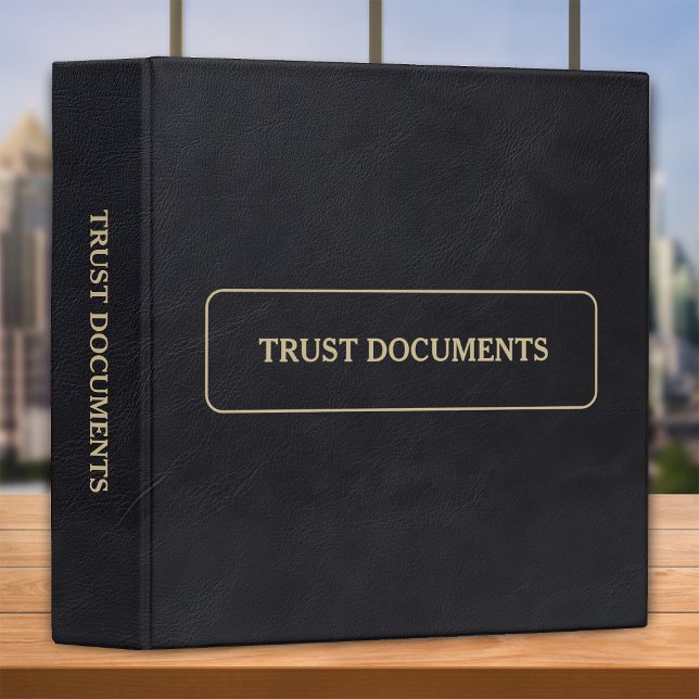 Trust Documents - Black Faux Leather  3 Ring Binder (Creator Uploaded)