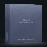 Trust Documents Estate Planning Binder<br><div class="desc">Trust Documents Estate Planning binder with profesional blue leather look background and fully customizable text. Use for your personal estate planning or for clients if you are a financial advisor or estate planner. Keep your trust,  will,  power of attorney,  instructions,  and other documents organized and safe.</div>