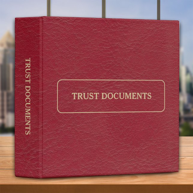 Trust Documents - Red Faux Leather  3 Ring Binder (Creator Uploaded)