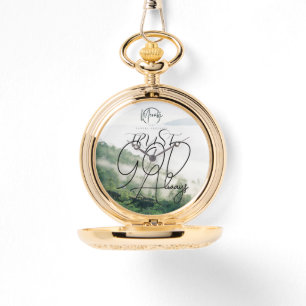 Trust god always pocket watch