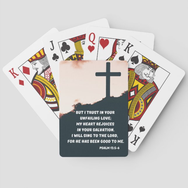 Trust God And Sing To Him Psalm Bible Verse Poker Cards (Back)
