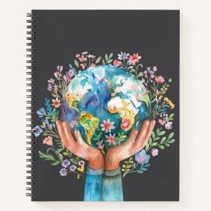 Trust God Christian   Faith Inspired Earth Notebook
