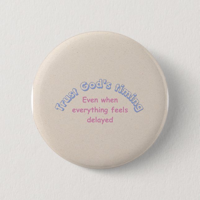 Trust God christian typography faith based Button (Front)