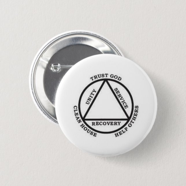 Trust God, Clean House, Help Others (Badge) Button (Front & Back)