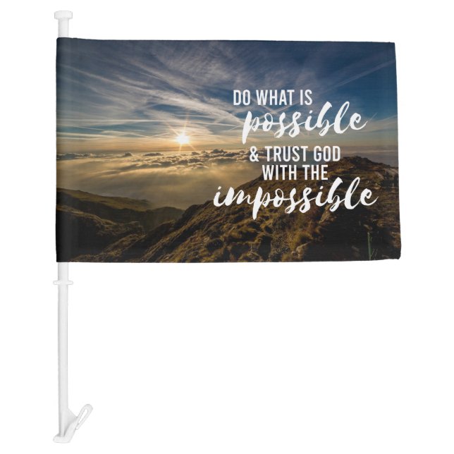 Trust God Inspiring Christian Car Flag (Front)