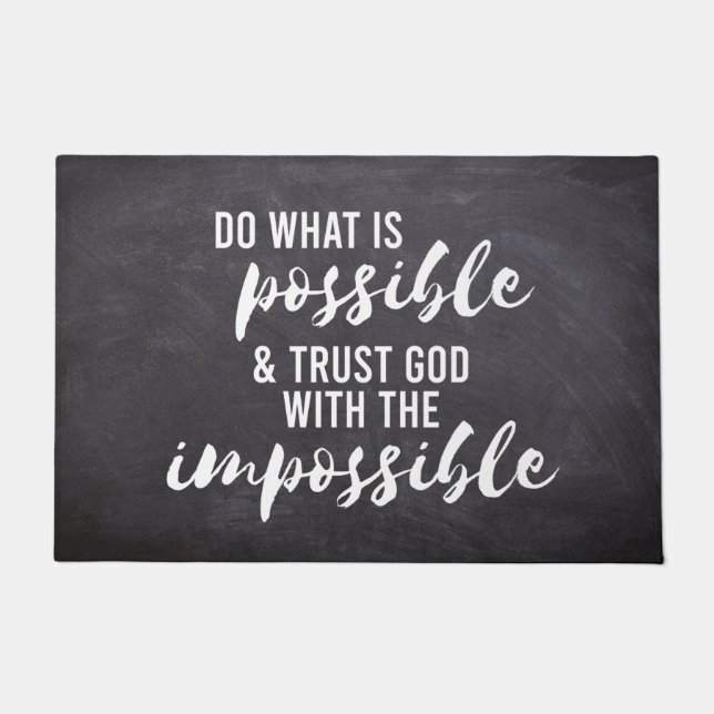 Trust God Inspiring Christian Doormat (Front)