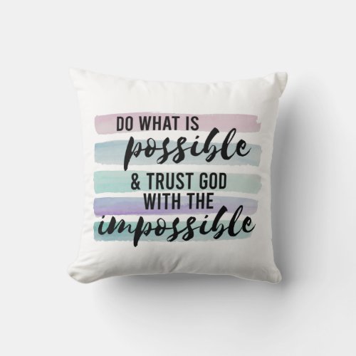 Trust God Inspiring Christian Throw Pillow