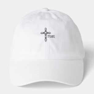 Trust God Ornate Cross Christian Quote T-Shirt Hat