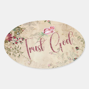 Trust God Oval Sticker