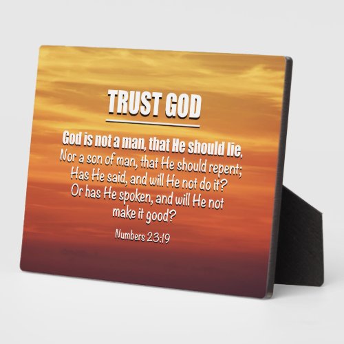 TRUST GOD PLAQUE