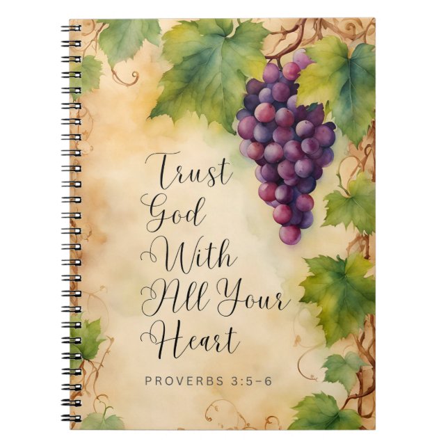 Trust God With All Your Heart Proverbs 3:5-6 Notebook (Front)