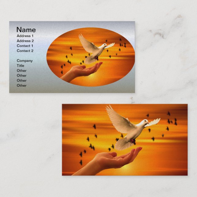 Trust God with Dove in Hand Business Card (Front/Back)
