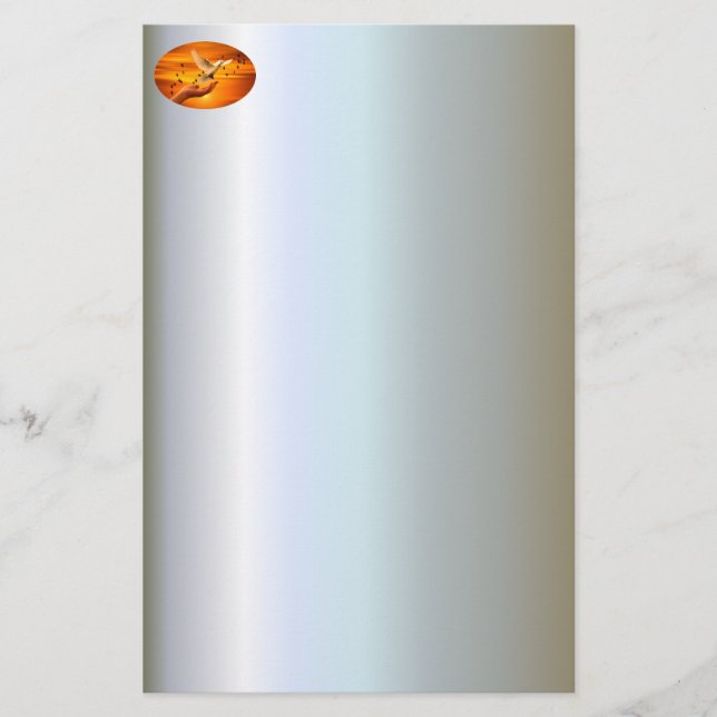 Trust God with Dove in Hand Stationery (Front)