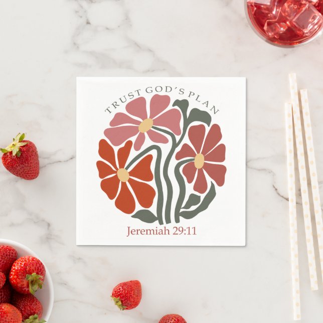Trust gods plan Bible Verse Wildflower  Napkins (Insitu)