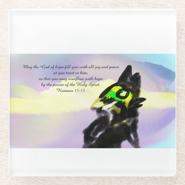 trust him glass coaster (Front)