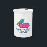 Trust His Plan Hummingbird & Lotus Pitcher<br><div class="desc">Embrace life’s transitions with courage and trust. This serene hummingbird and lotus pitcher pairs the wisdom of Proverbs 3:5-6 with minimalist symbolism,  offering daily encouragement for Christians navigating new seasons. Perfect for quieting anxiety,  gifting,  or uplifting your spirits.</div>