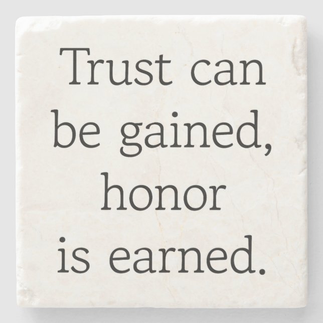 Trust & Honor Marble Stone Coaster (Front)