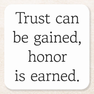 Trust & Honor Paper Coaster