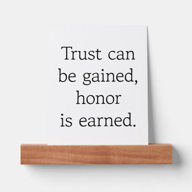 Trust & Honor Picture Ledge (Front)