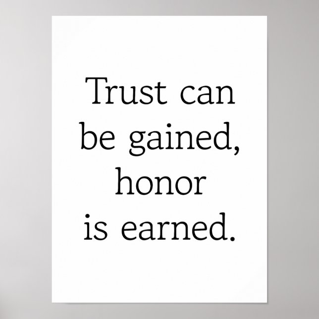 Trust & Honor Poster (Front)
