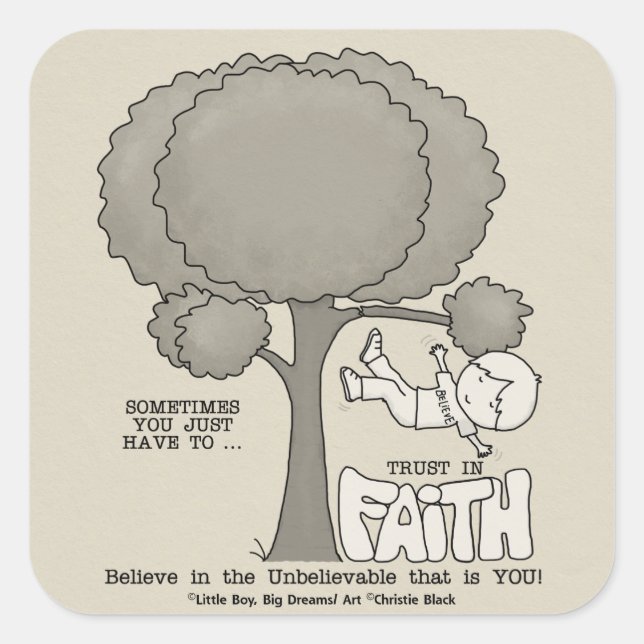 Trust in Faith Square Sticker (Front)