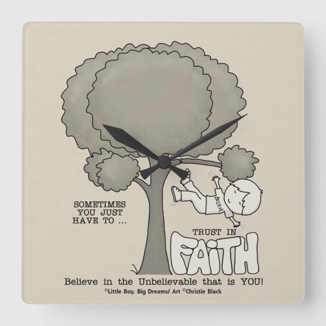 Trust in Faith Square Wall Clock (Front)