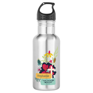 Trust in God Colorful Bold Abstract Floral Stainless Steel Water Bottle