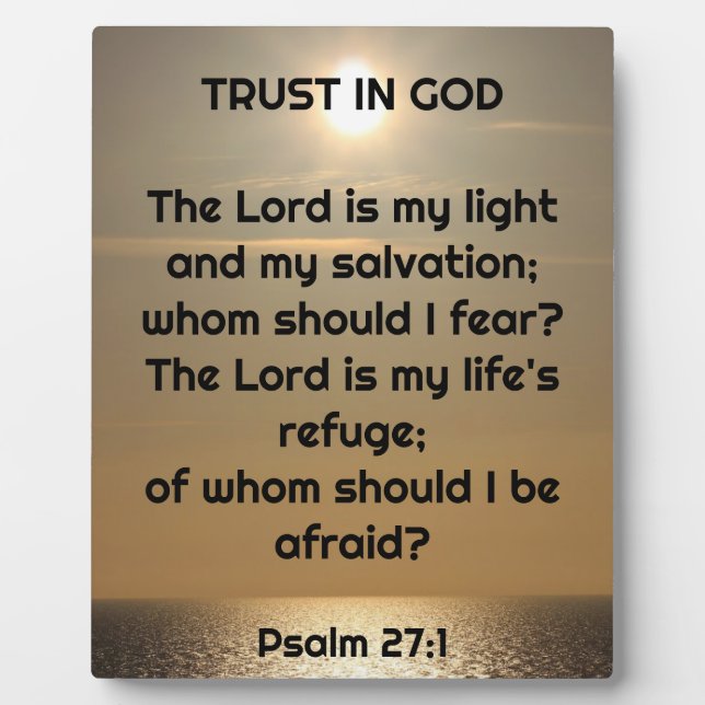 Trust In God Tabletop Plaque with Easel (Front)