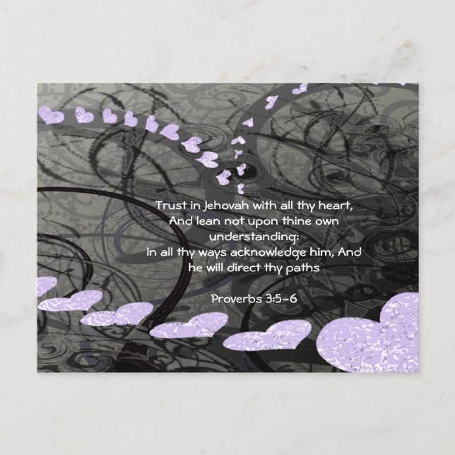 Trust in God with All Your Heart Proverbs 3:5 Postcard (Front)