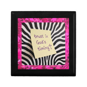 Trust in God's Timing pink glitter zebra y2k Gift Box