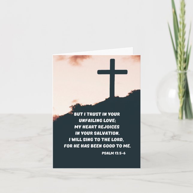 Trust In God's Unfailing Love And Rejoice Psalm 13 Card (Front)