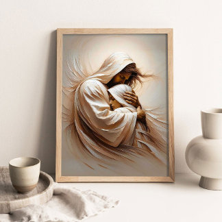 Trust in Him, Christian Art, Jesus Christ and Girl Poster