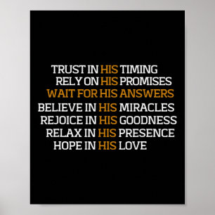 Trust In His Timing - Christian Easter Christmas Poster